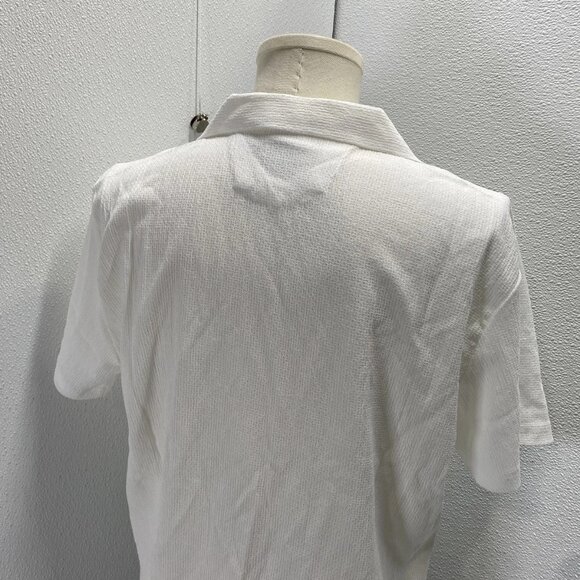 Blanco By Nature Men’s Textured Cotton Button Shirt Size L White - Picture 6 of 14